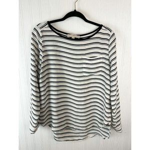 Loft Stripe‎ Blouse Black and White Size LP
